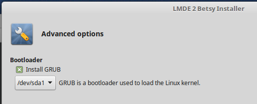 LMDE 2 install GRUB