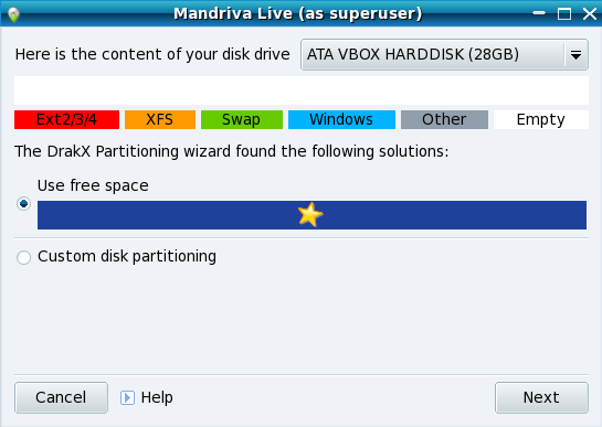 Mandriva partitioner