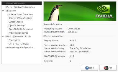 nvidia settings nvidia settings