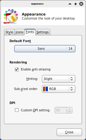 Modified system font Modified system font