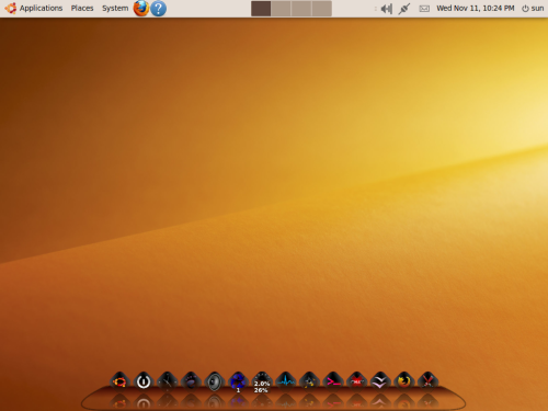 Ubuntu desktop with Cairo-Dock Ubuntu desktop with Cairo-Dock