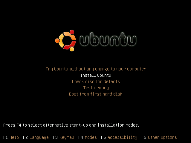 Ubuntu desktop boot screen