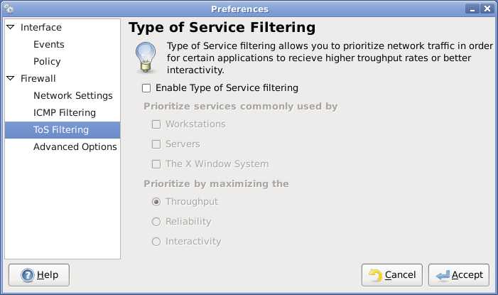 ToS filtering ToS filtering