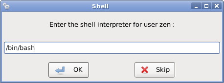 user's shell